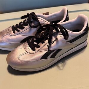Reebok Metallic Silver and Black Trainers